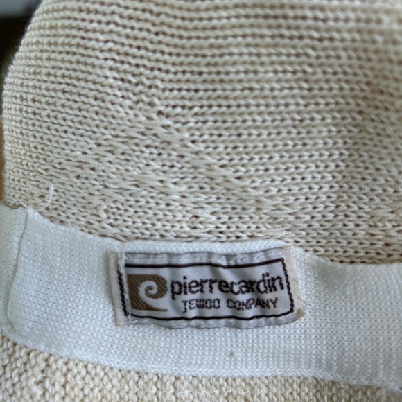 VTG 80\'s Classic Pierre Cardin Woven Bucket Hat /Cap Creme OS main image 2
